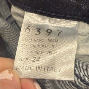 Navy Velvet Skinny Jeans